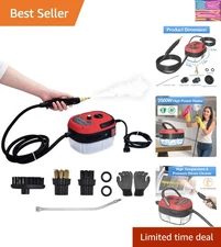 Portable 2500W High-Pressure Steam Cleaner with 3 Brush Heads for Deep Cleaning
