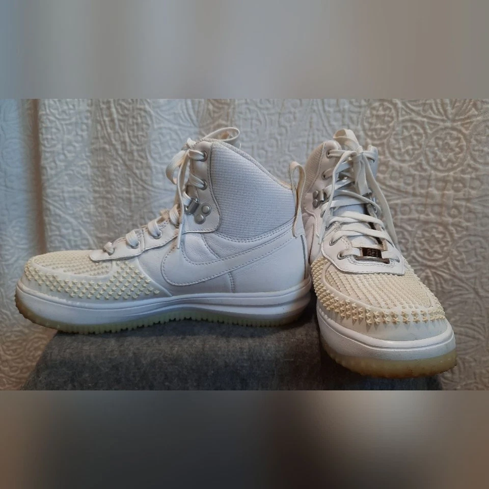 Zapatillas Nike Air Juveniles 5.5 Lunar Force 1 Blanco Crema Parte Superior Alta Atléticas Exterior Foto 4 de 4