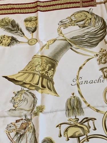 HERMES PARIS BURGUNDY YELLOW TANACHE FANTAISEIE SILK SCARF BS481 - Bild 14 von 16