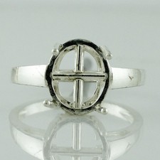 925 Sterling Silver 10x12mm Oval Semi Mount Solitaire Ring For Wedding Ring