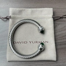 David Yurman silver bracelet with peridot suitable for wrists 6-7 inches