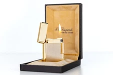 Vintage ST Dupont Ligne 1 Small Gold Lighter W/ Original Box (Fully Serviced)