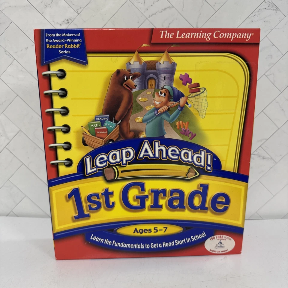 Leap Ahead 1st & 2nd Grade The Learning Company Big Box Vintage PC Game Lot 2x - Image 2 of 4