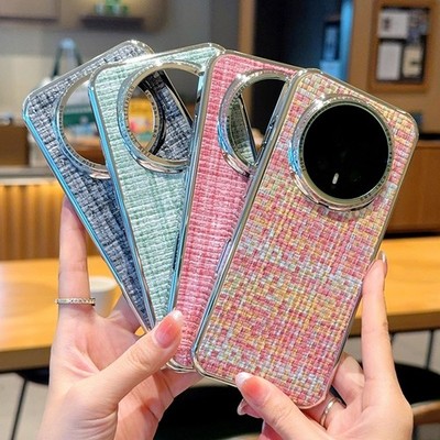 Weave Skin Electroplating Leather Phone Back Case For Honor Magic8 Pro / Magic8