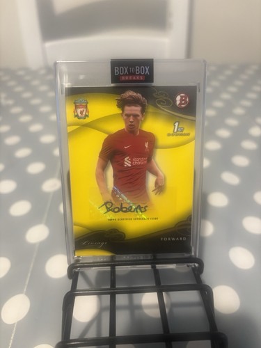 2022-23 Topps Liverpool Lineage Bowman Academy Iwan Roberts #13 Yellow /75 Auto