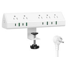 Jgstkcity Desk Clamp Power Strip,45W Fast Charging Station,4 USB-C,4 USB-A,De...