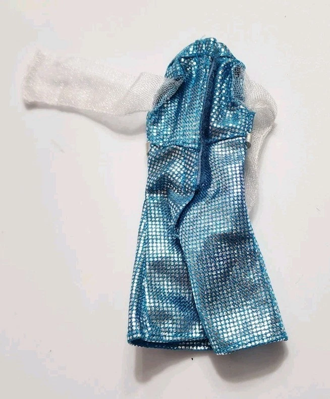 VESTIDO PATRÓN BARBIE ADOLESCENTE MODA AVENIDA AZUL METÁLICO PLATA 18379 ROPA MUÑECA Foto 2 de 2