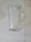 Vintage Anchor Hocking Wexford Large Pressed Glass 2 Qt Pitcher Diamond Pattern