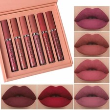6 Colors Velvet Liquid Lipstick Set – Long Lasting Waterproof Non-Stick Lips A