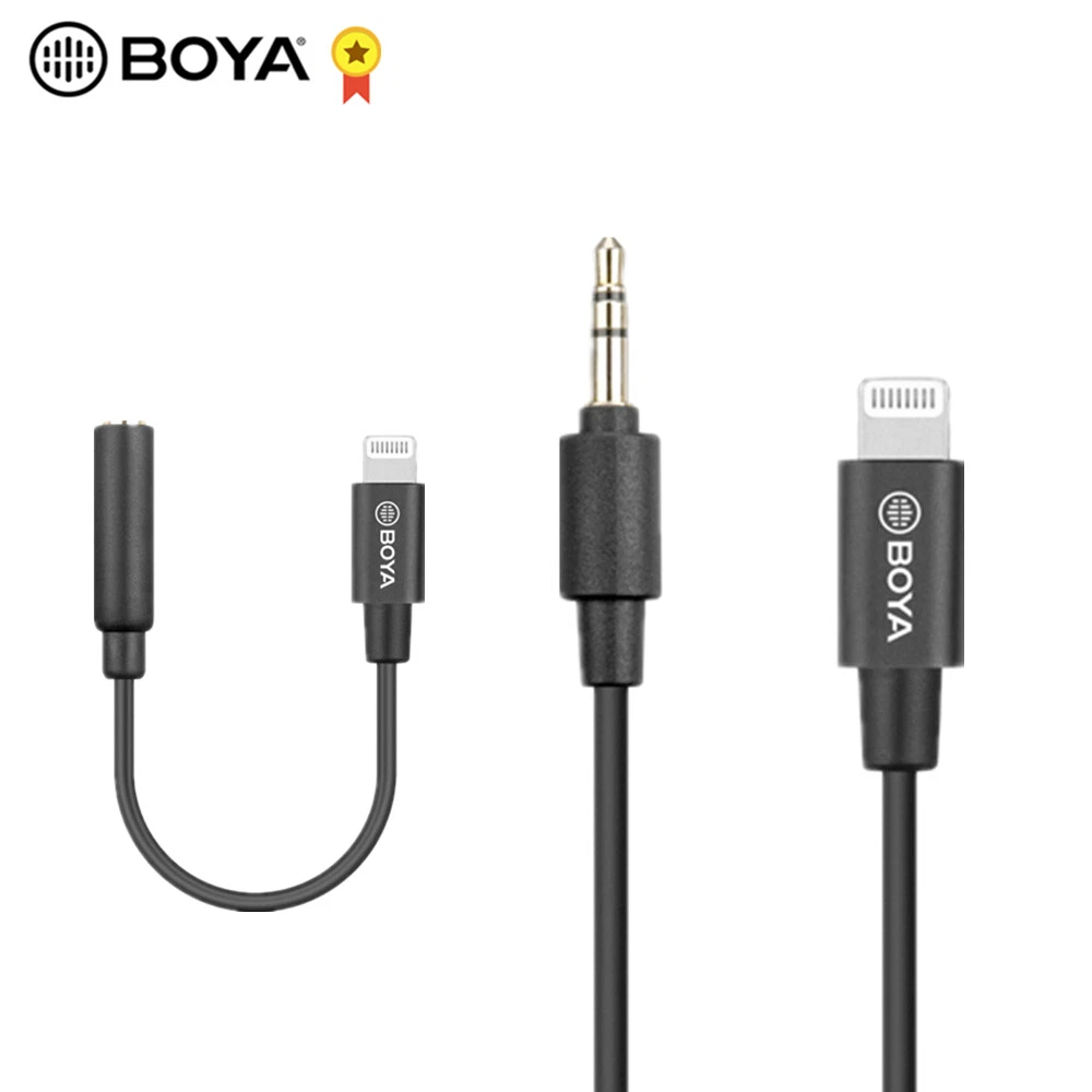 New BOYA 3.5mm TRRS Female to Lighting Microphone Adapter Cable