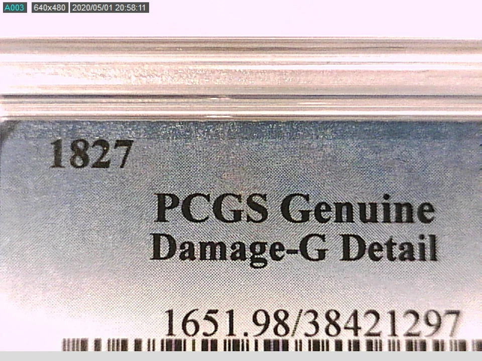 1827 Large Cent PCGS Genuine Damage - G Detail 38421297 Video - Image 3 of 3