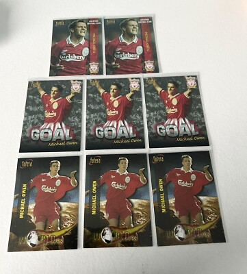 Michael Owen 1998 Rookie Karten Konvolut 2x geprägt 3 Sets 2 andere Typen Karten 