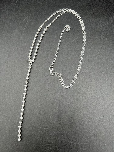 Silberfarbene Y Tropfen Halskette 28-31 Zoll - Bild 9 von 12