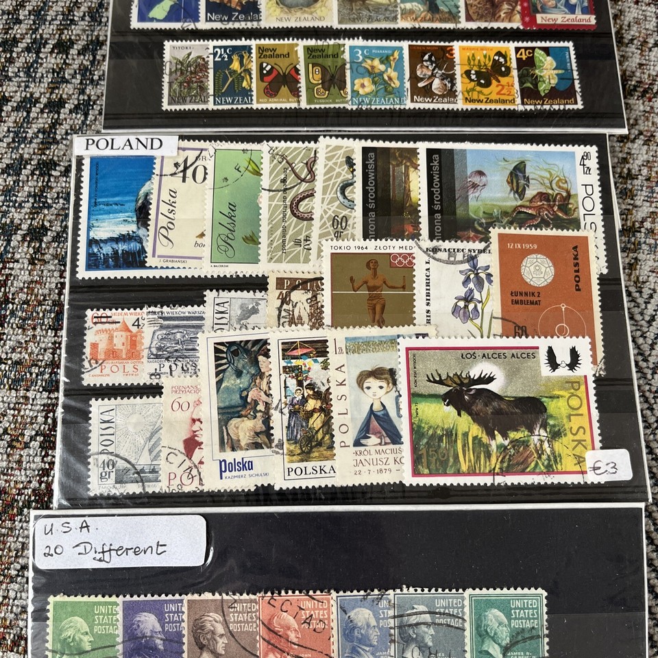 Stamp collection Inc Australia USA New Zealand Poland eBay