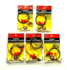 5 Packs Luhr Jensen Sturgeon Rig Size 4/0 2-Hook 4' Stainless Leader 60lb Test
