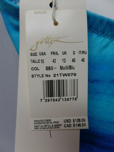 GOTTEX NWT Twilight Blue Bandeau 1pc Swimsuit with Straps Sz8,10,12 - Free Ship - Picture 4 of 5