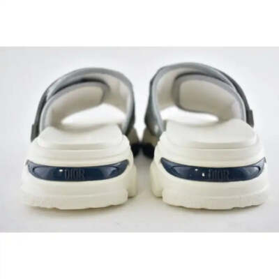 Dior D-Wander Blue Shaded Camouflage Platform Logo Slide Mule Flat