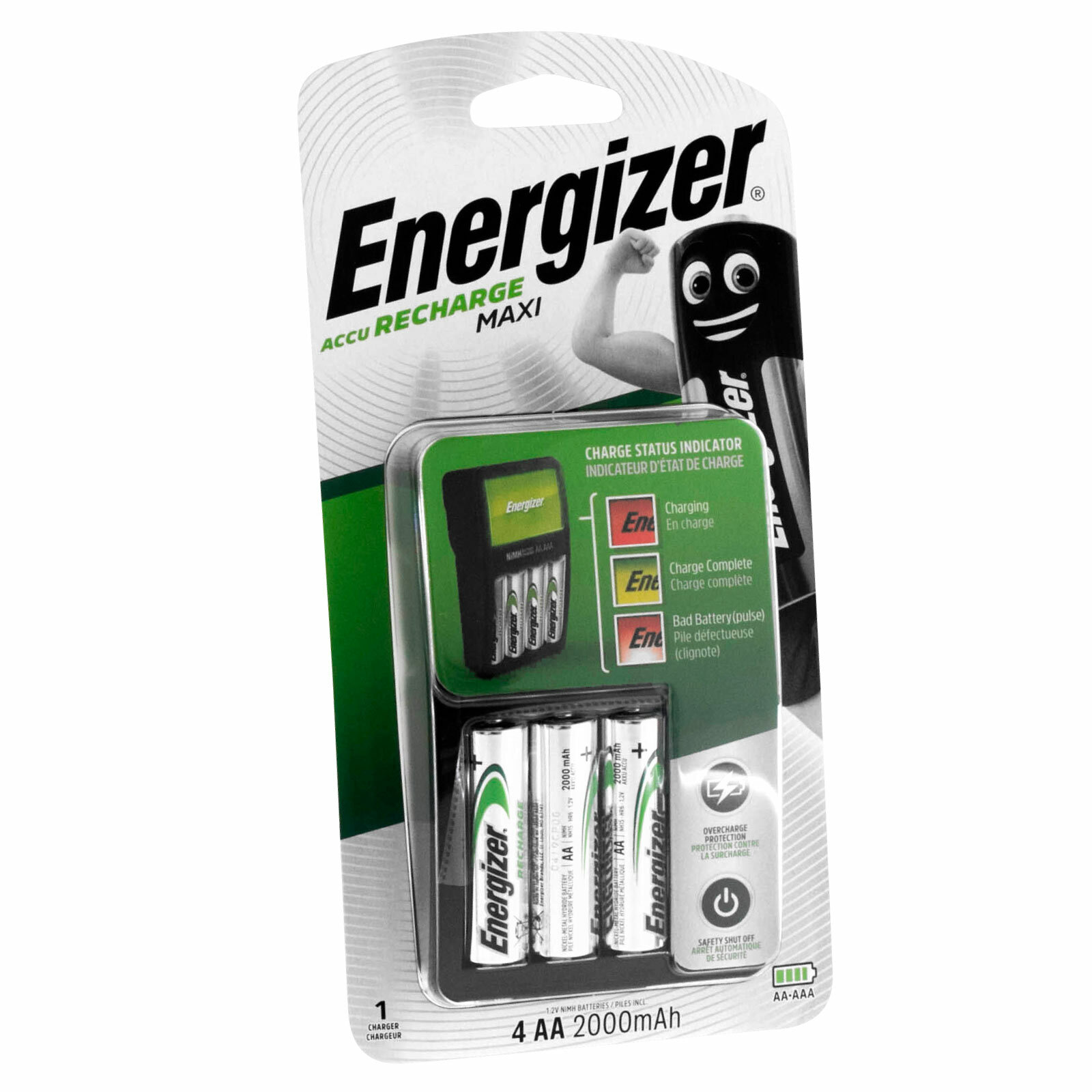 Caricabatterie Energizer Accu Recharge Maxi per Stilo Ministilo AA AAA + 4 Pile