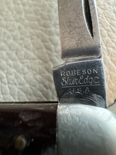 Vintage Robeson Shuredge 632105 3 Blade Pocket Knife Bone Handles 3 1/16" - Picture 9 of 18
