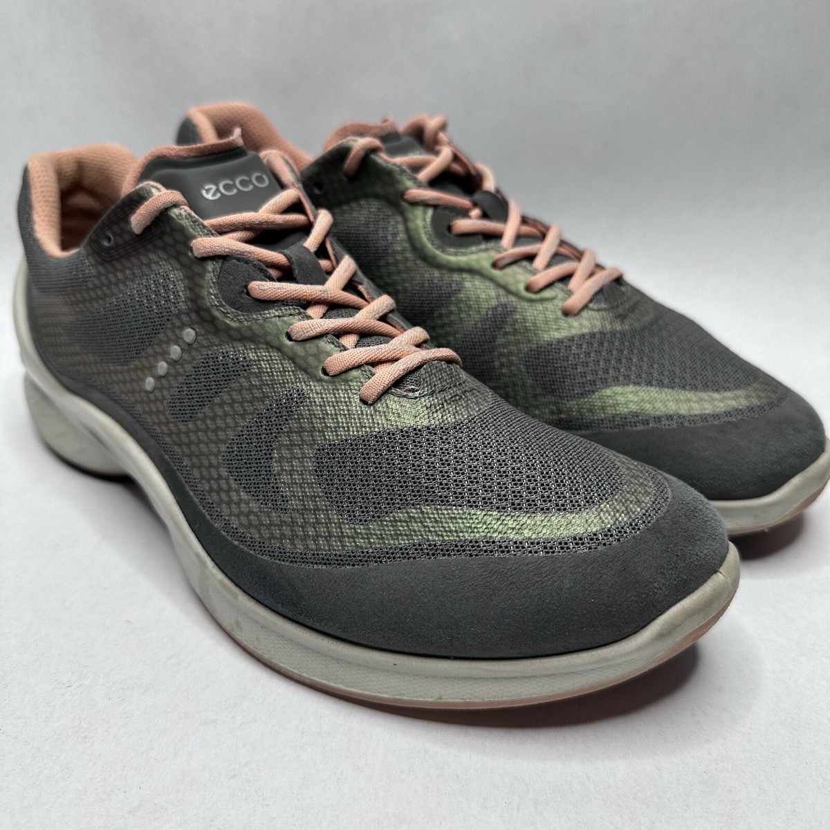 ECCO Biom Fjuel Training Walking Comfort Shoes Women US Size Green Gray