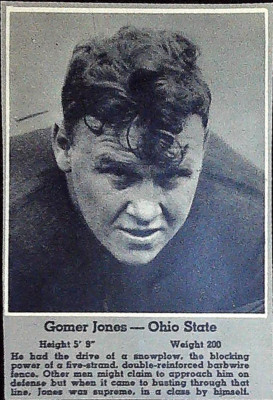 Gomer Jones Ohio St Darrell Lester TCU 1936 Football Roto Panel Handcut HOF Card