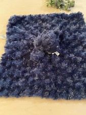 Blankets And Beyond Security Blanket Navy Blue Bear Swirl Rosette Nunu