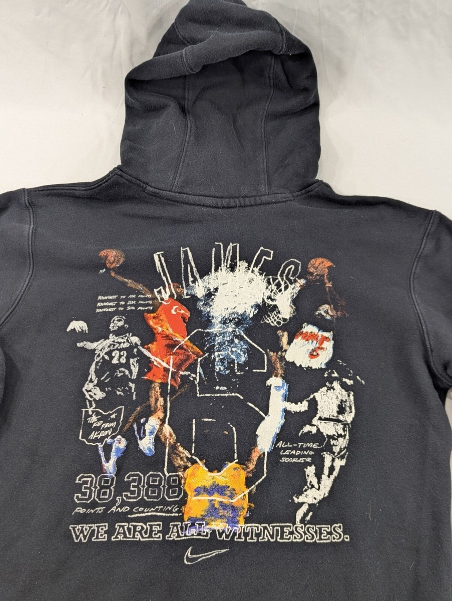 Nike LeBron James NBA Scoring Title Record Pullover Black Hoodie Size Medium