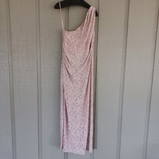 Marina Glitter Lace Long Dress Size 14 Women In Blush Wedding Guess One Shoulder