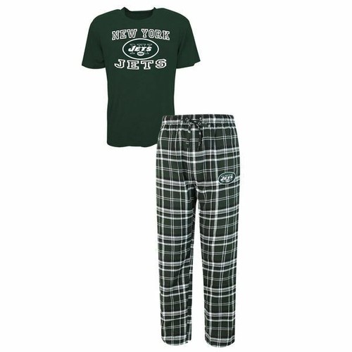 New York Jets Pajamas Tshirt & Flannel Tiebreaker Sleep Set New eBay