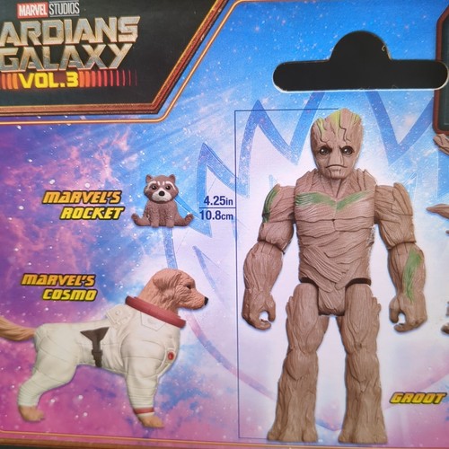 FIGURAS DE ACCIÓN GUARDIANES DE LA GALAXIA VOL 3 GROOT COSMO COHETE NUEVAS EN CAJA - Imagen 3 de 5