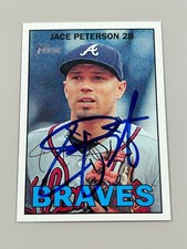 Jace Peterson Signed 2016 Topps Heritage Card #147 COA Atlanta Braves Brewers