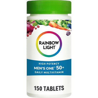 Rainbow Light Mens One 50 Plus High Potency Multivitamin 150 Count Gluten Free