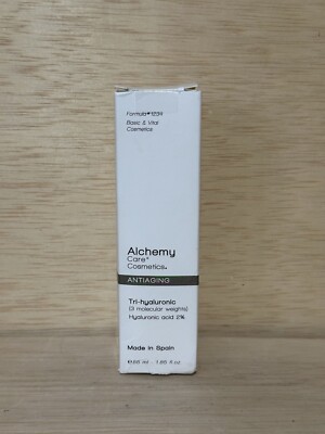 Alchemy Care Cosmetics Antiaging Tri-Hyaluronic Serum 1.85 Fl oz Exp 12/29