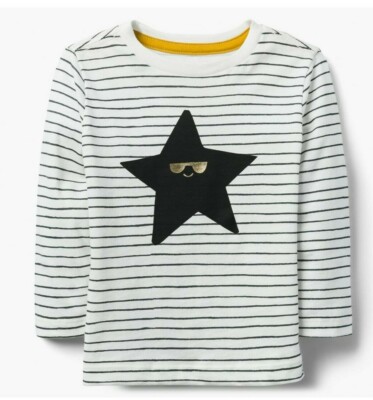 Gymboree Nwt Girls Star Black White Stripe Shirt size 6-12 m | eBay