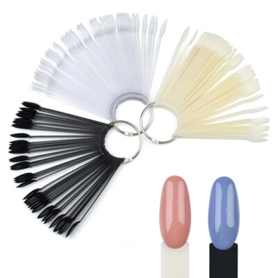 KADS False Nail Tips Sticker Display Oval Acrylic Nail Practice Training Tool
