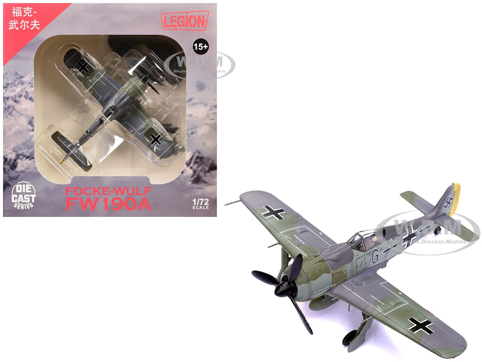 САМОЛЕТ FOCKE-WULF FW 190A ЛЮФТВАФФЕ (1942) 1/72, ИЗГОТОВЛЕННЫЙ НА ЗАКАЗ КОМПАНИЕЙ LEGION 14620 LA