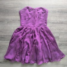 GUESS Y2K Women's Sz 4 Purple Strapless Sweetheart Fit & Flare Party Prom Dress