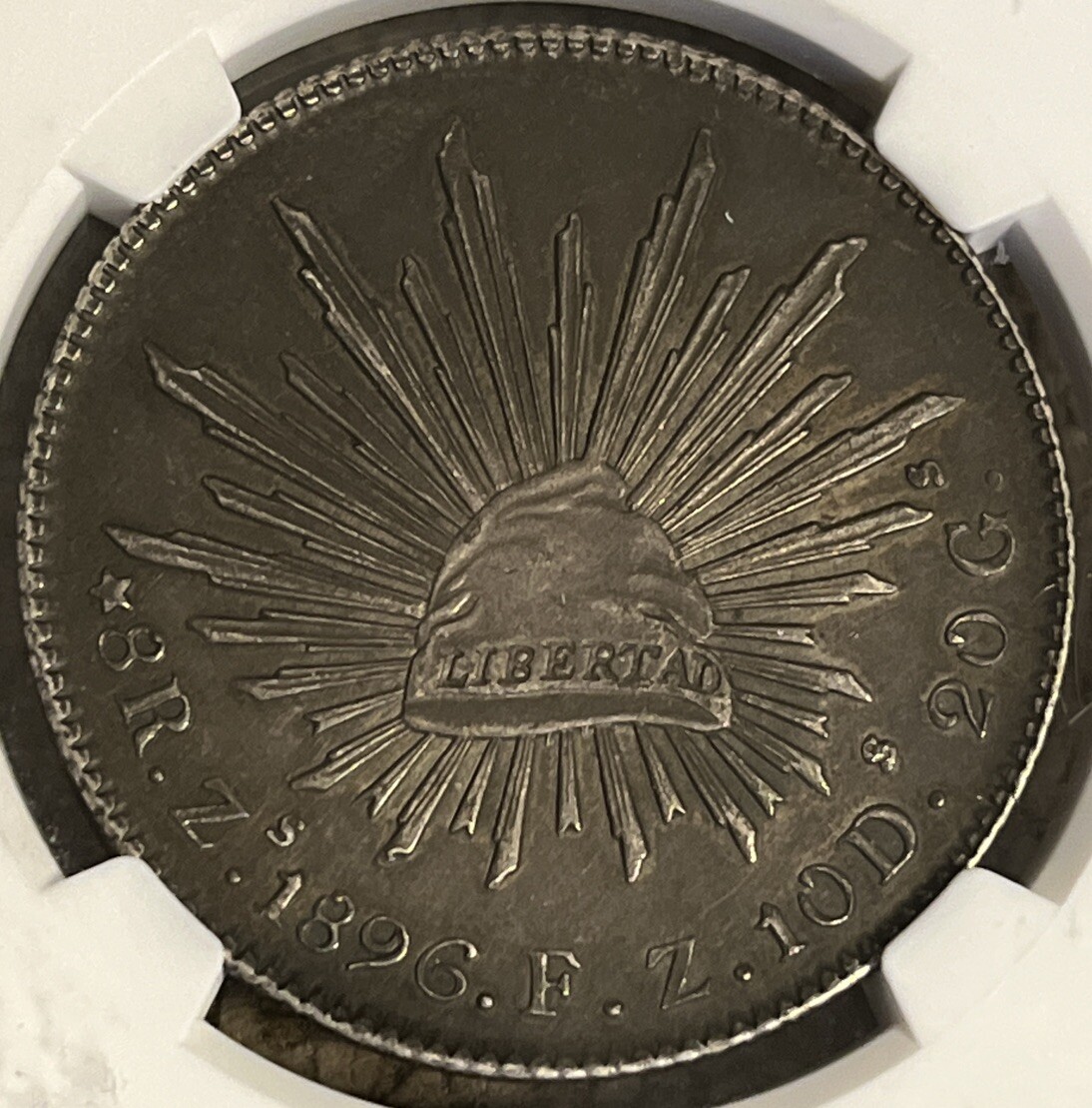 【くぅページ 】 1896 ZS FZ Mexico 8 Reales Silver Coin NGC AU 58 | eBay