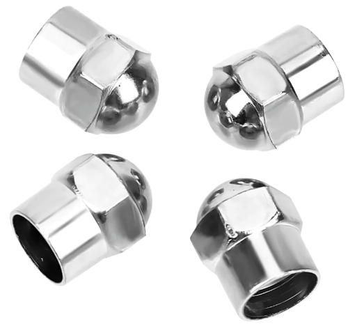 Chrome Finish Dome Hex Tire Tyre Valve Caps For MG - Fits MG - Picture 2 of 5