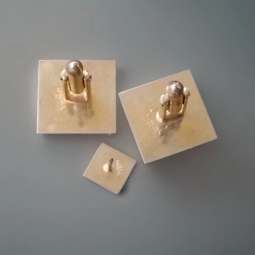 Juego de gemelos vintage Swank tono dorado negro madreperla/corbata Foto 4 de 4