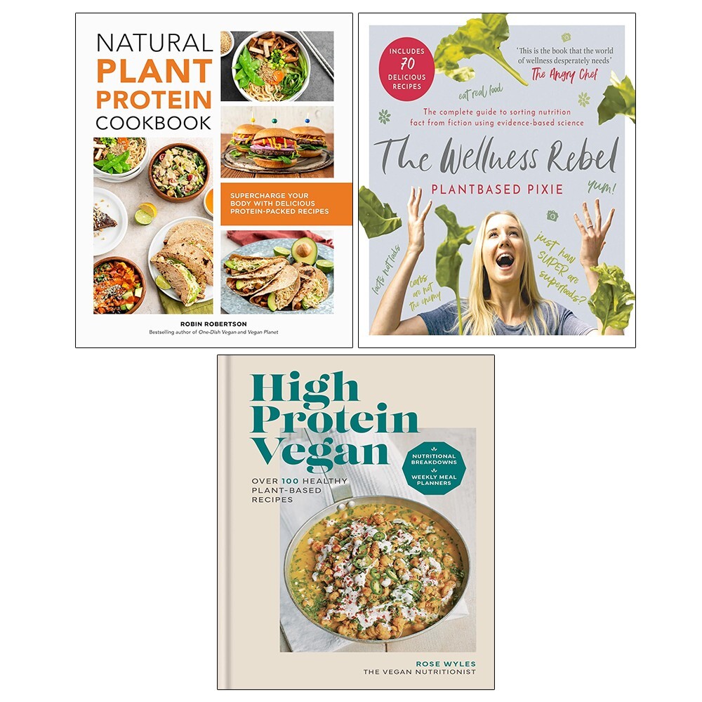 Wellness Rebel(HB),Natural Plant Protein Cookbook,High Protein Vegan 3 Books Set