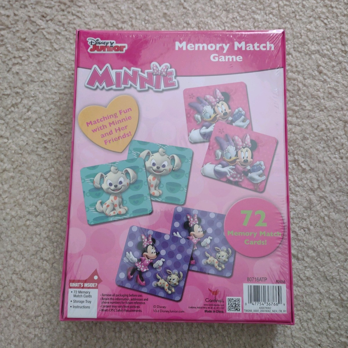 NEW Disney Junior Minnie Mouse Memory Match Game 72 Matching