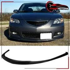 Fits 07-09 Mazda 3 Type-K PU Unpainted Black Front Bumper Lip Spoiler Splitter