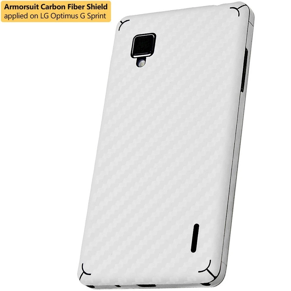 ArmorSuit LG Optimus G (Sprint) Screen Protector + White Carbon Fiber Skin USA - Image 3 of 4