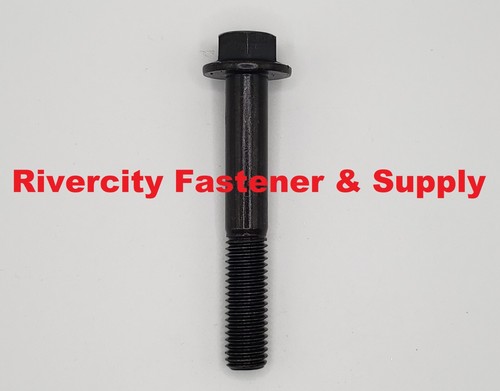 Flange Bolts 12mm-1.75 X 60mm - 2-Pack Black Phosphate Steel Hex Washer Head Bolts