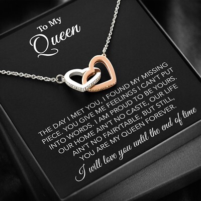 To My Queen Necklace, Anniversary Gift For Wife, Girlfriend Necklace