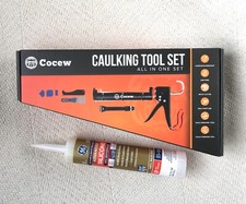 Caulk Gun Kit and Silicone Caulk - NEW - Gun Tool Sealant Finish