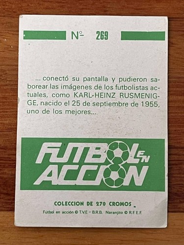 Spain 82 World Cup card KARL HEINZ RUMMENIGGE world champion VF +++ - Picture 3 of 3