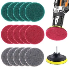 16pcs 4 Inch Drill Power Brush Tile Scrubber Scouring Pads Cleaning Kit With 4 I