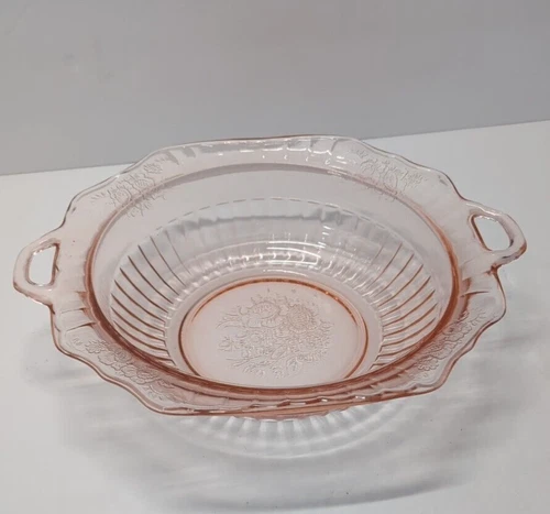 Mayfair Open Rose Pink Depression Glass 11" Vegetable Bowl Anchor Hocking